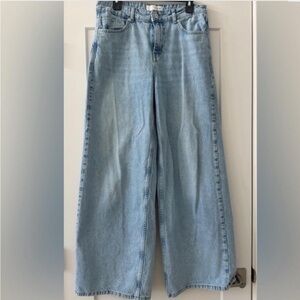 Zara Blue Wide-Leg Jeans Size 8